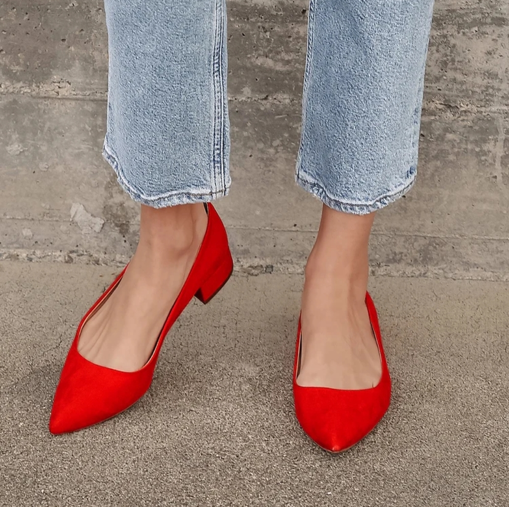Alessia Red Block Heel